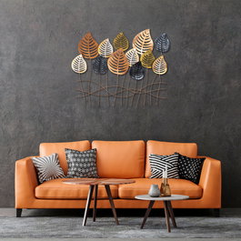 Wallity Lilac Escultura de pared de metal multicolor